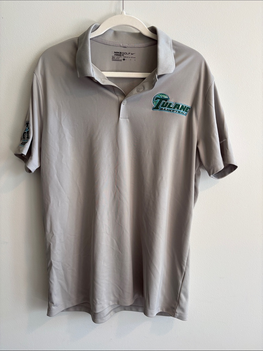 Nike golf Gray Tulane Basketball Polo